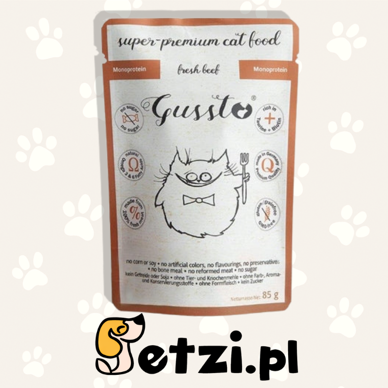 GUSSTO MOKRA KARMA DLA KOTA WOŁOWINA 85G