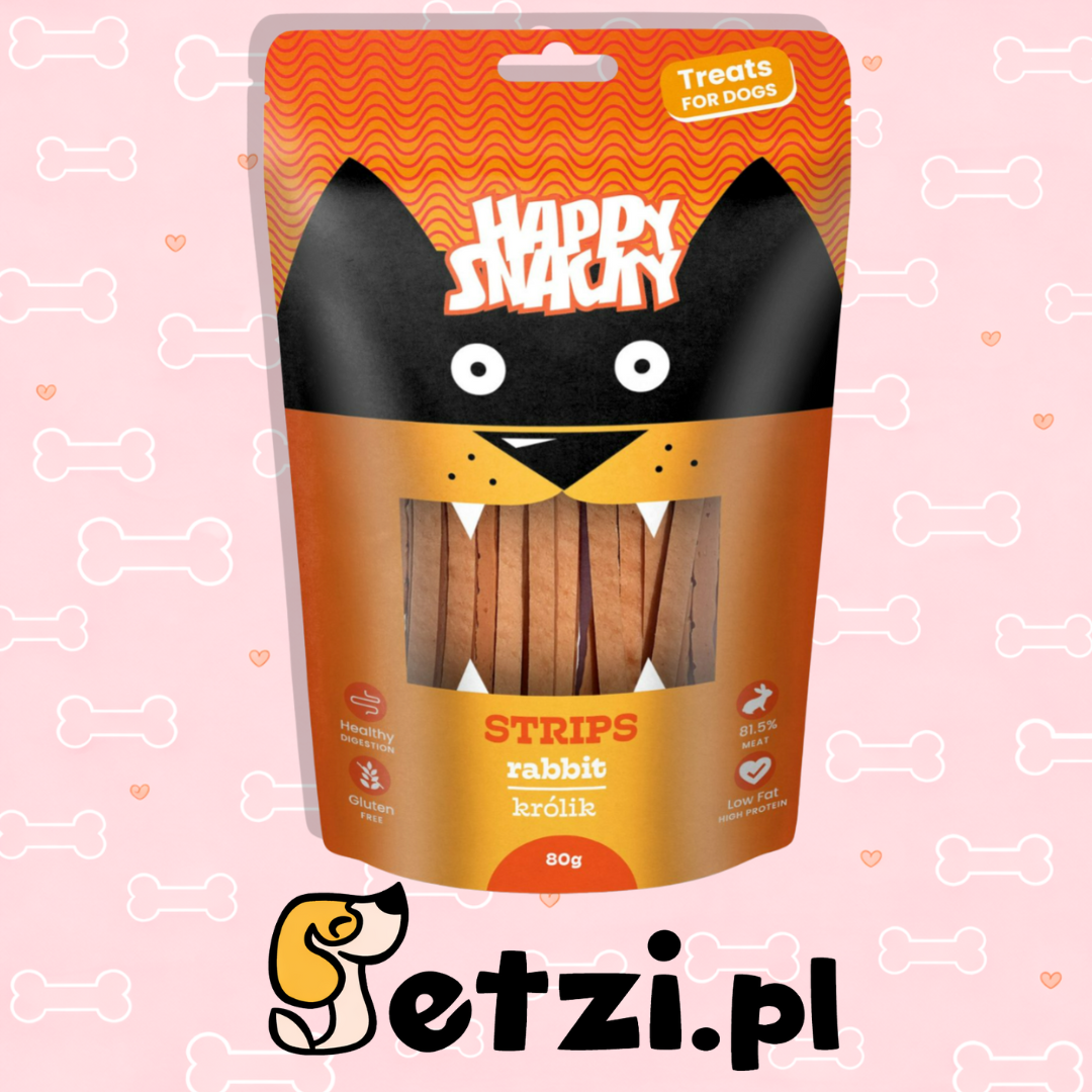 HAPPY SNACKY PASKI PRZYSMAKI DLA PSA Z KRÓLIKA 80G