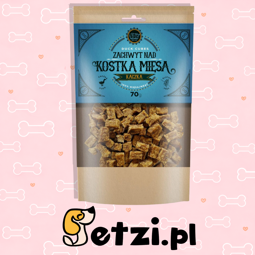 HAPPY SNACKY ZACHWYT NAD KOSTKĄ MIĘSA PRZYSMAKI DLA PSA Z KACZKI 70G
