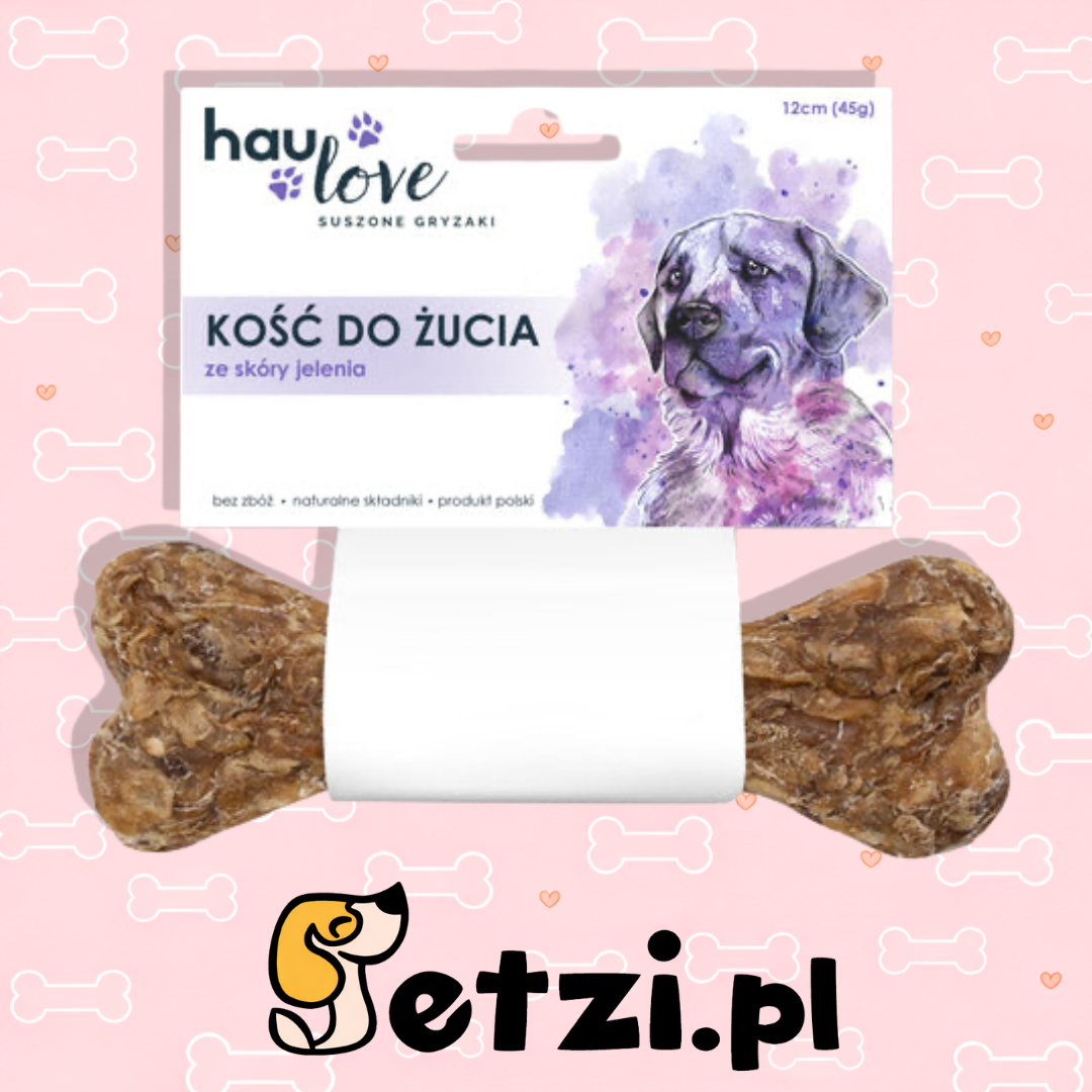 HAULOVE KOŚĆ DO ŻUCIA ZE SKÓRY JELENIA 12 CM