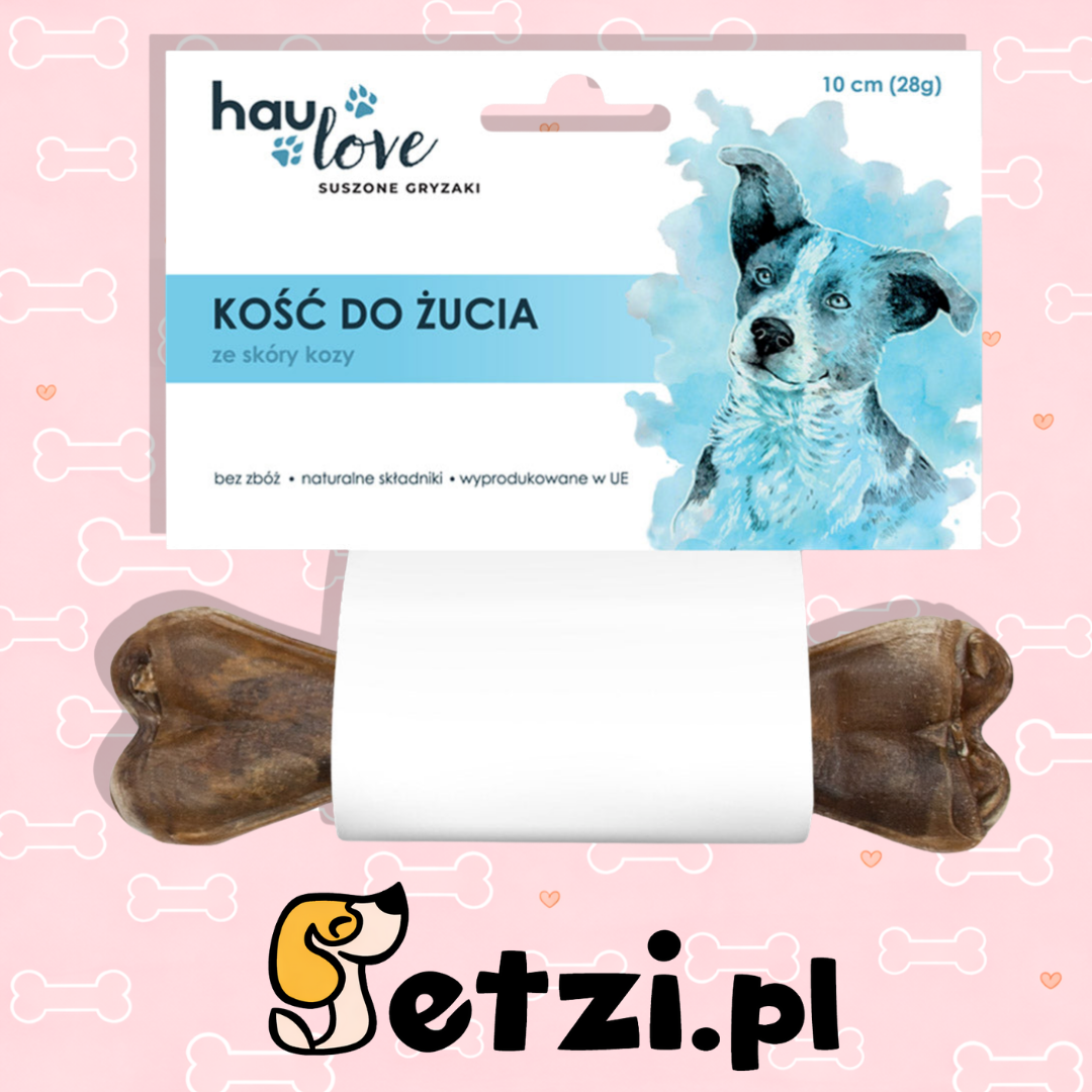 HAULOVE KOŚĆ DO ŻUCIA ZE SKÓRY KOZY 10CM