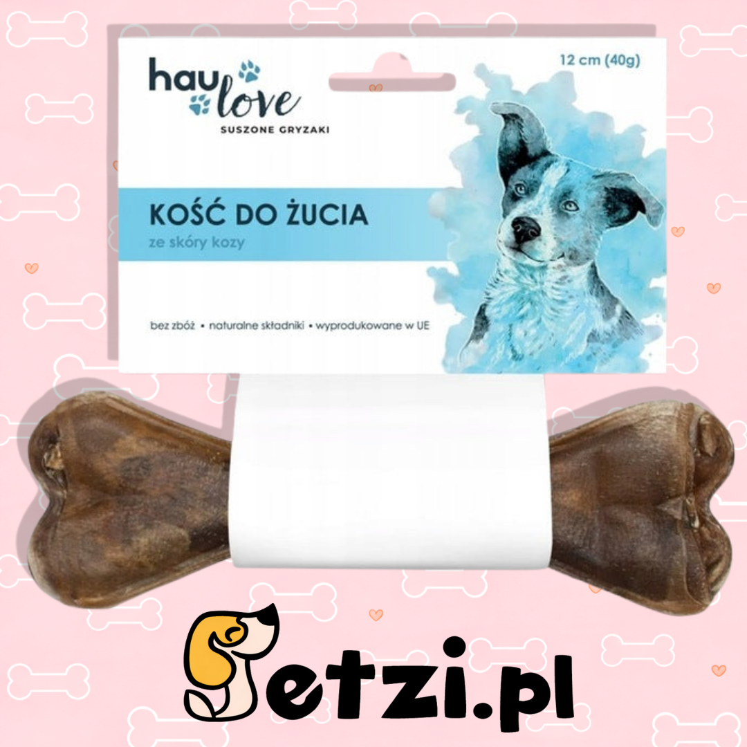 HAULOVE KOŚĆ DO ŻUCIA ZE SKÓRY KOZY 12CM