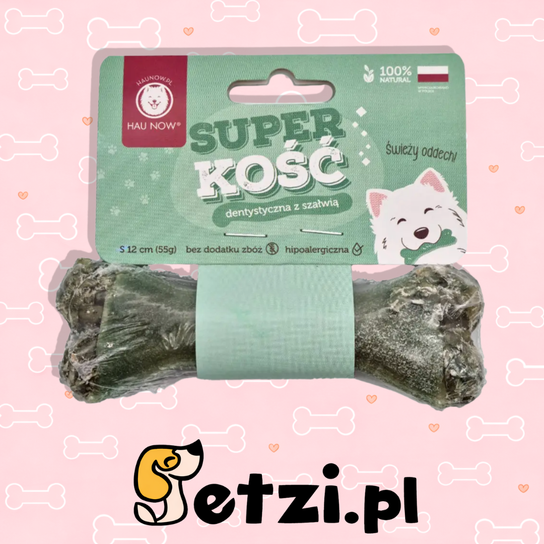 HAUNOW SUPER KOŚĆ GRYZAK DLA PSA DENTYSTYCZNY Z SZAŁWIĄ S