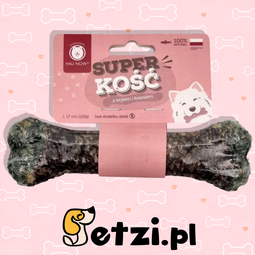 HAUNOW SUPER KOŚĆ GRYZAK DLA PSA KRYL I ŁOSOŚ L