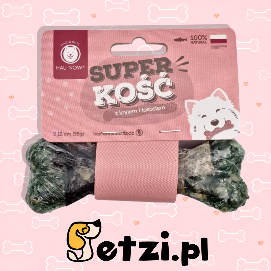 HAUNOW SUPER KOŚĆ GRYZAK DLA PSA KRYL I ŁOSOŚ S