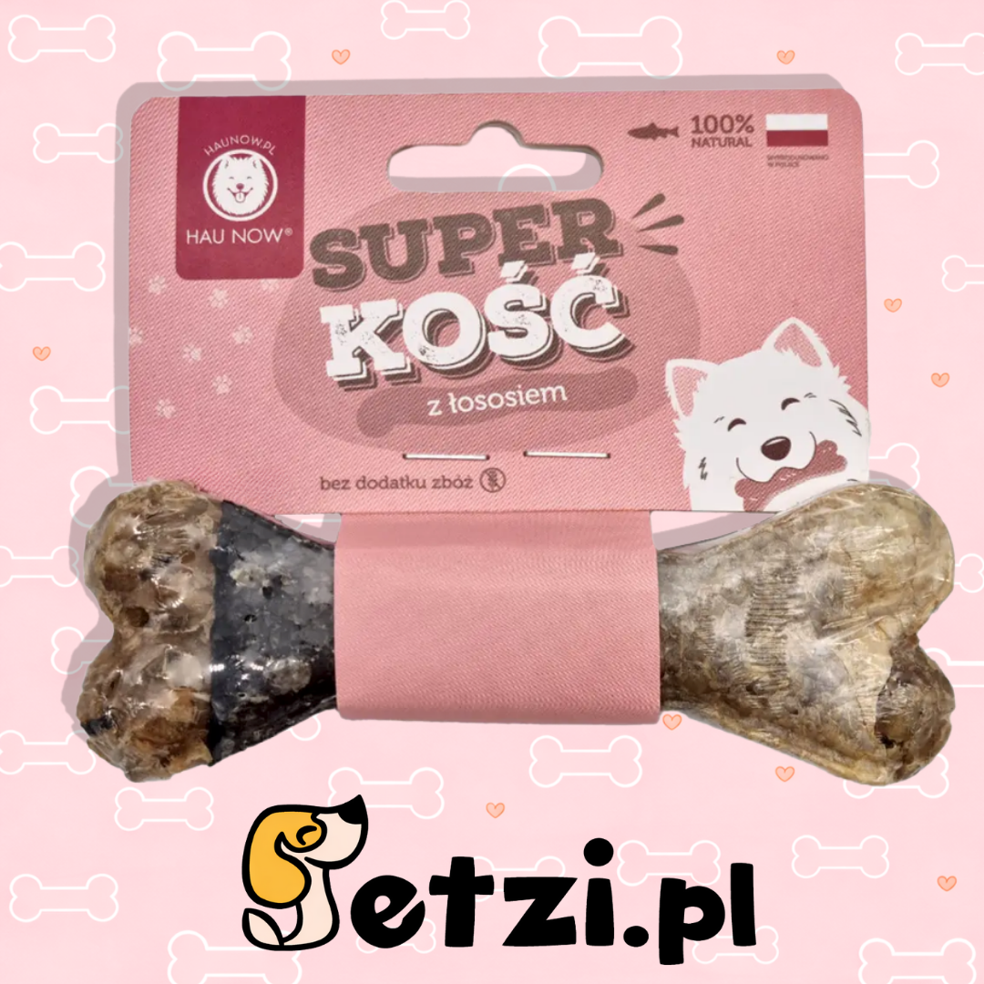 HAUNOW SUPER KOŚĆ GRYZAK DLA PSA Z ŁOSOSIEM L