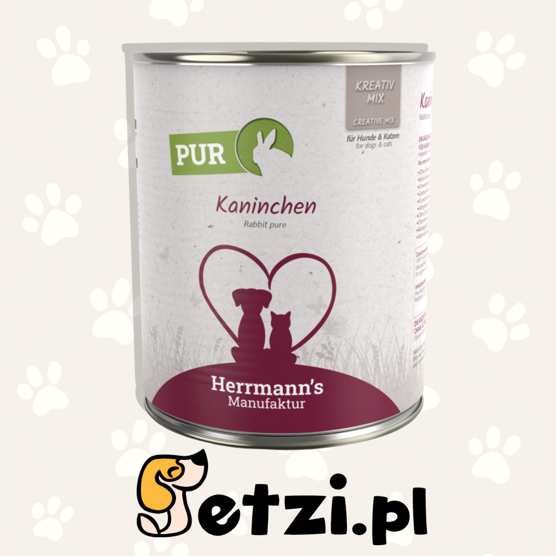 HERRMANN'S MANUFAKTUR MOKRA KARMA DLA PSA I KOTAKANINCHEN KRÓLIK 800G