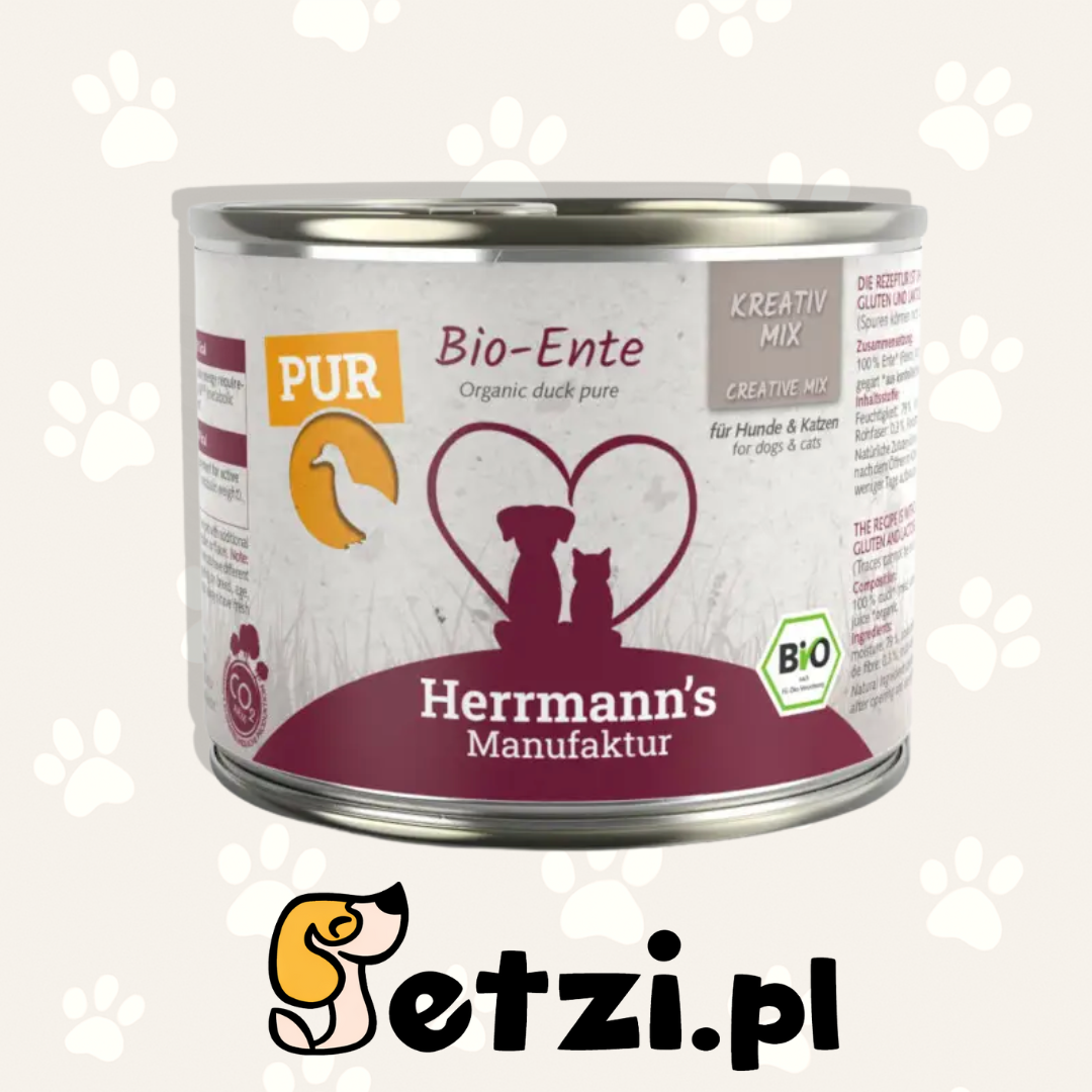 HERRMANN'S MANUFAKTUR MOKRA KARMA DLA PSA MOKRA KARMA DLA KOTA ENTE KACZKA 200G