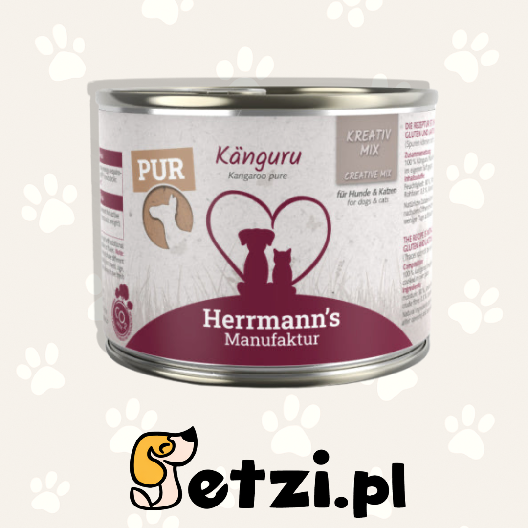 HERRMANN'S MANUFAKTUR MOKRA KARMA DLA PSA MOKRA KARMA DLA KOTA KANGAROO KANGUR 200G