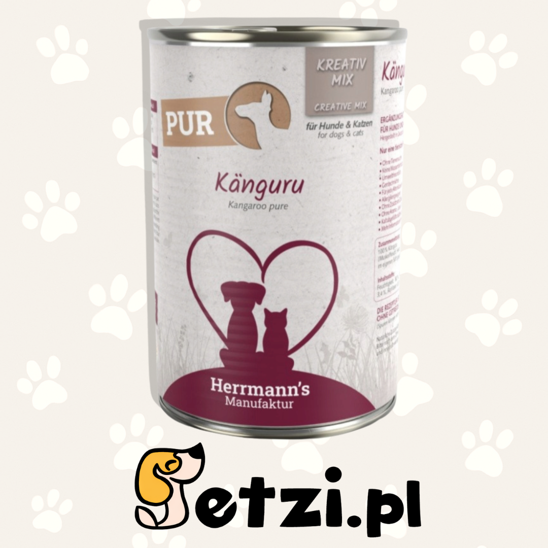 HERRMANN'S MANUFAKTUR MOKRA KARMA DLA PSA MOKRA KARMA DLA KOTA KANGAROO KANGUR 400G