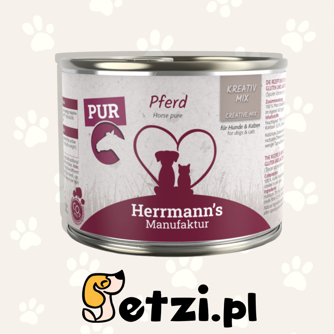 HERRMANN'S MANUFAKTUR MOKRA KARMA DLA PSA MOKRA KARMA DLA KOTA PFERD KOŃ 200G