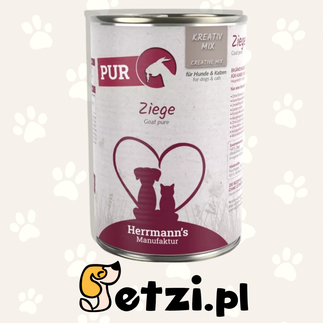 HERRMANN'S MANUFAKTUR MOKRA KARMA DLA PSA MOKRA KARMA DLA KOTA ZIEGE KOZA 400G