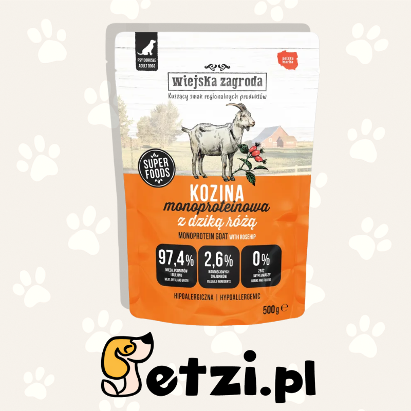 WIEJSKA ZAGRODA MONO MOKRA KARMA PIES KOZINA 500G