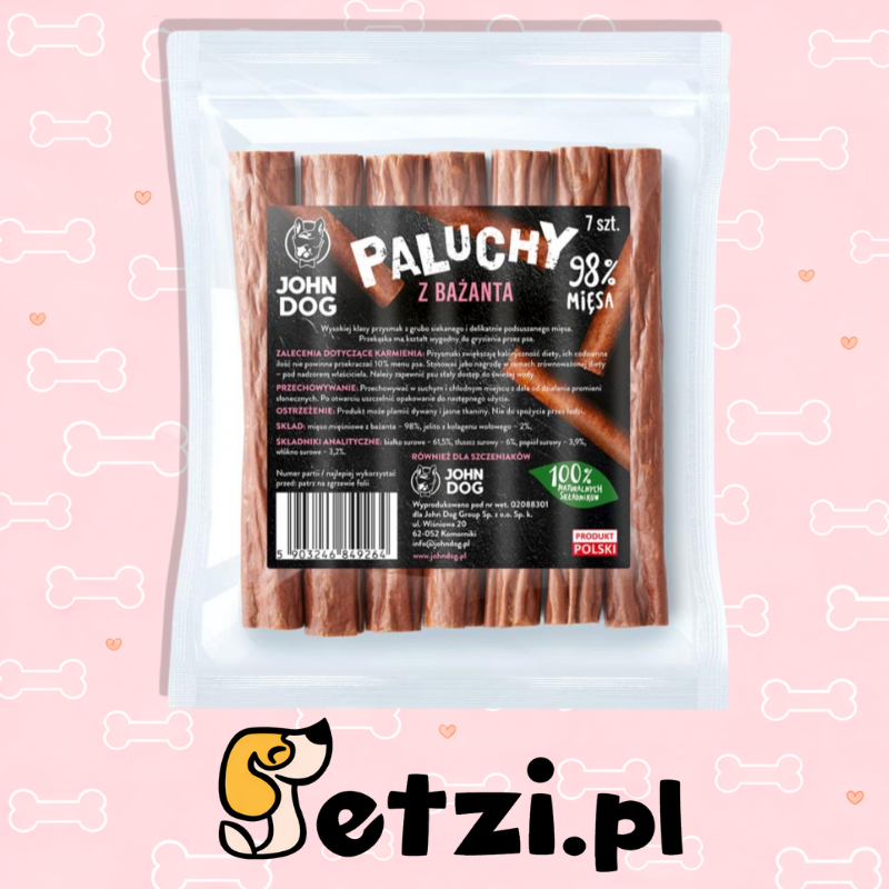 JOHN DOG PRZYSMAKI DLA PSA PALUCH Z BAŻANTA 7 SZT