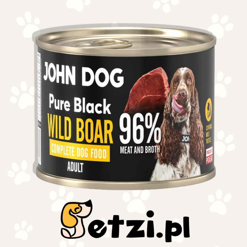 JOHN DOG PURE BLACK MOKRA KARMA DLA PSA DZIK 200G