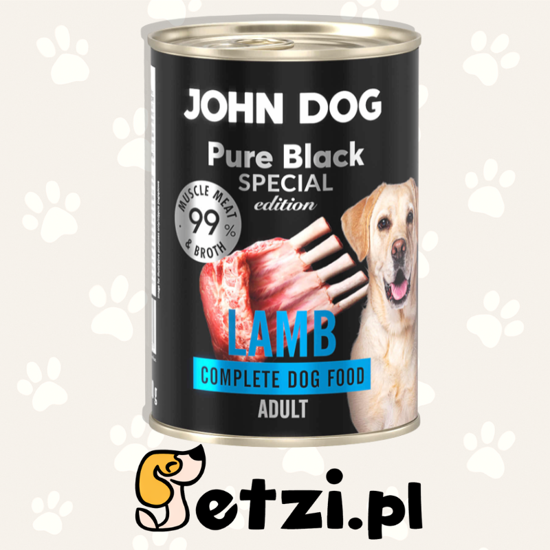JOHN DOG PURE BLACK SE MOKRA KARMA DLA PSA JAGNIĘCINA 400G