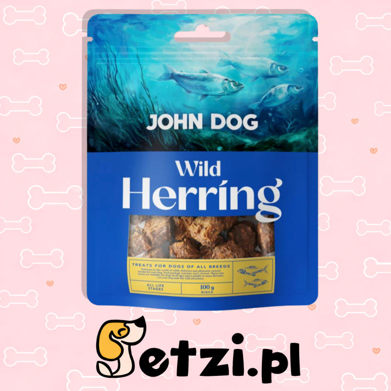 JOHN DOG WILD FISH PRZYSMAKI DLA PSA ŚLEDŹ 100 G