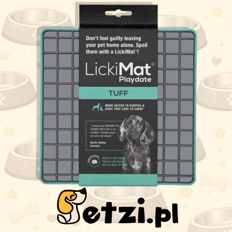 LICKIMAT TUFF PLAYDATE TURKUSOWA – TWARDZSZA MATA DO LIZANIA DLA PSA I KOTA