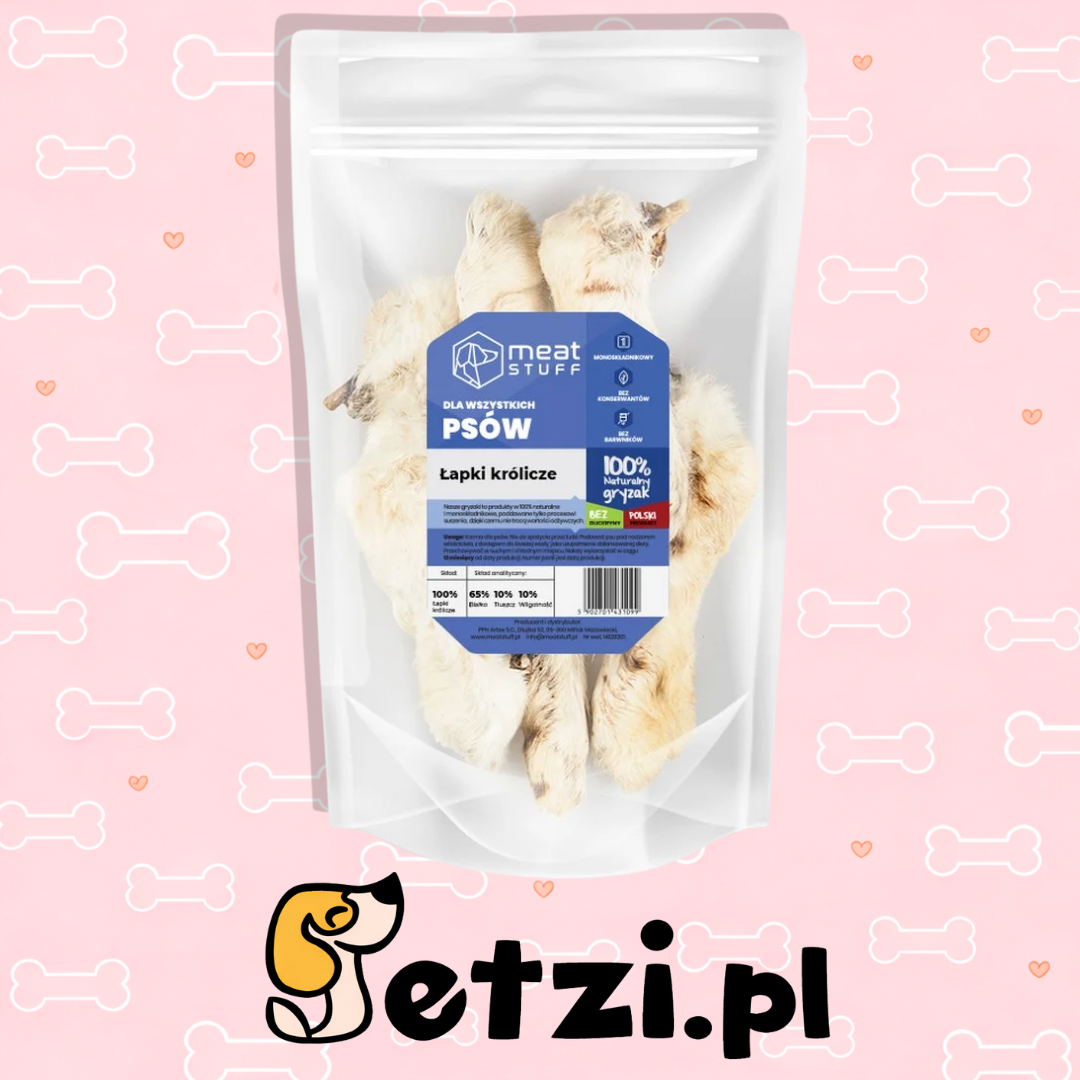MEATSTUFF GRYZAK DLA PSA ŁAPKA KRÓLICZA Z FUTREM 100 G