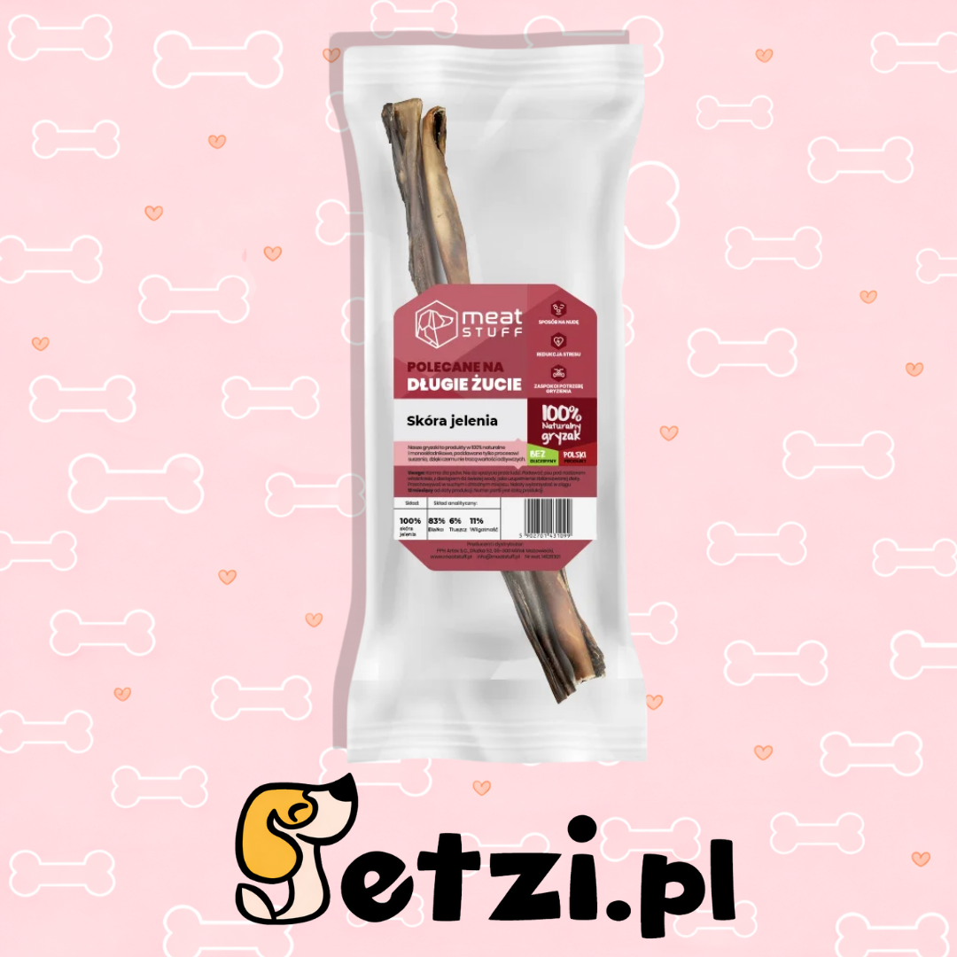 MEATSTUFF GRYZAK DLA PSA SKÓRA JELENIA 50CM 2SZT