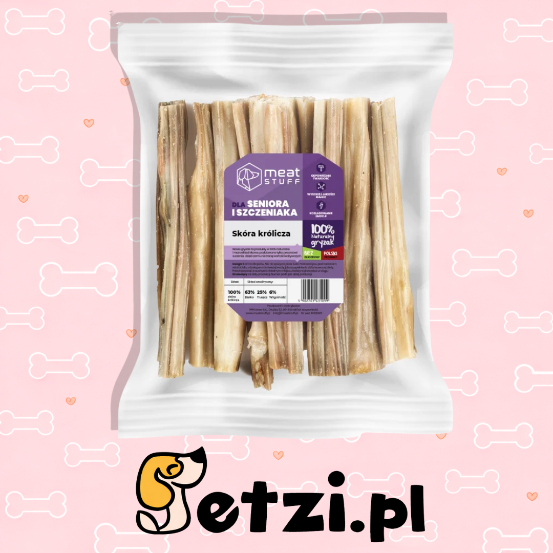 MEATSTUFF GRYZAK DLA PSA SKÓRA KRÓLICZA 250G