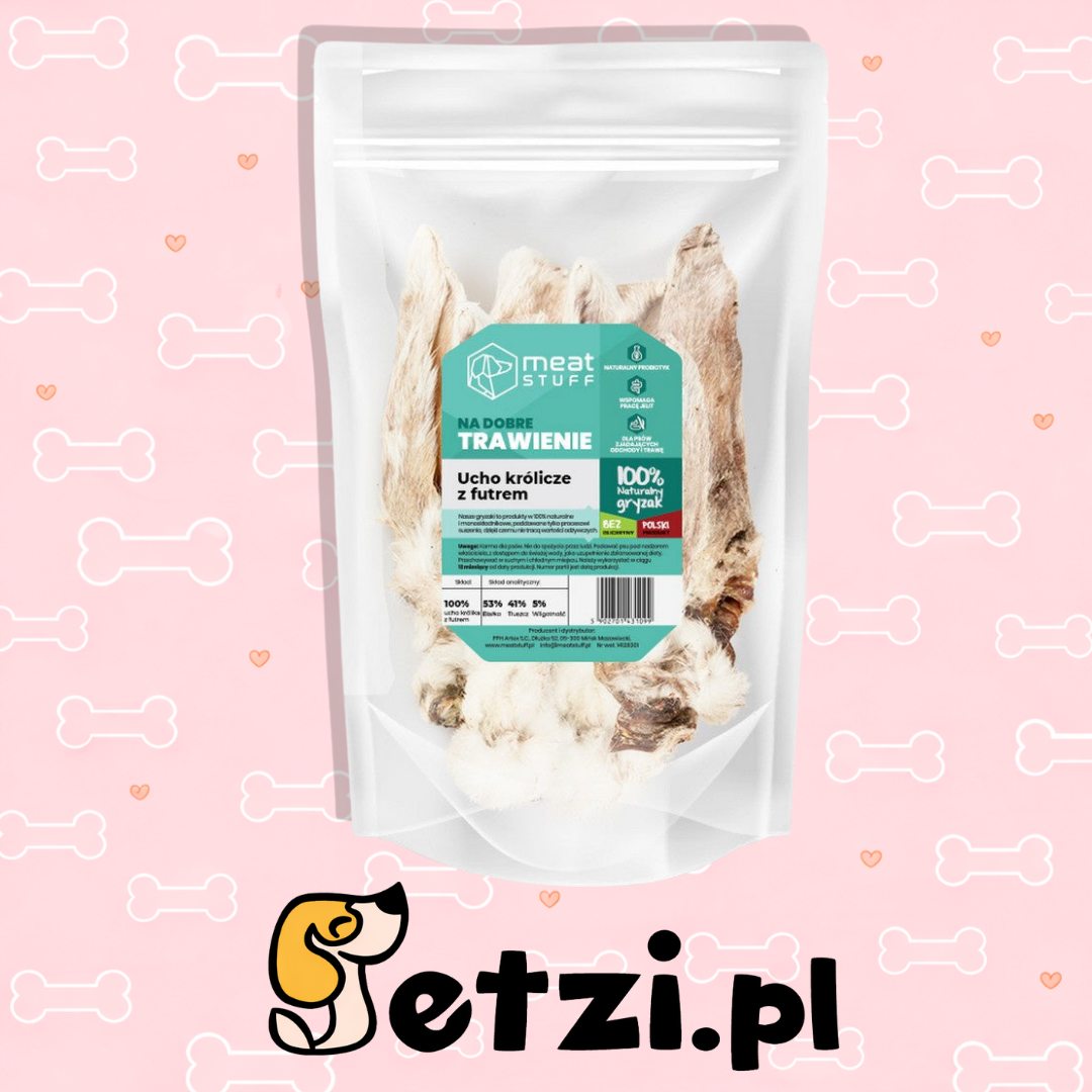 MEATSTUFF GRYZAK DLA PSA UCHO KRÓLICZE Z FUTREM 5SZT