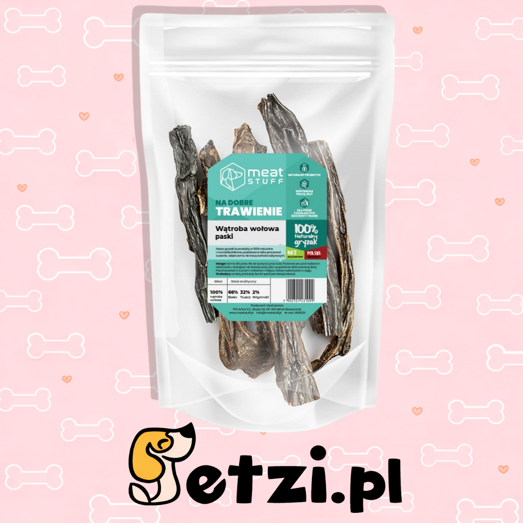 MEATSTUFF GRYZAK DLA PSA WĄTROBA WOŁOWA 250G