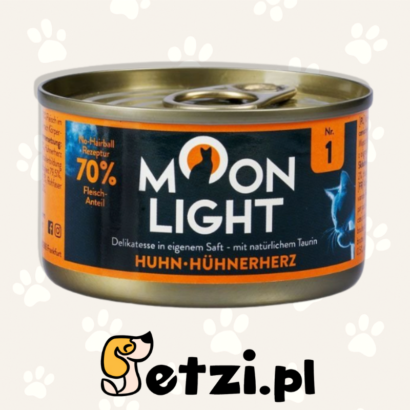 MOONLIGHT 1 MOKRA KARMA DLA KOTA KURCZAK + SERCA Z KURCZAKA 80G