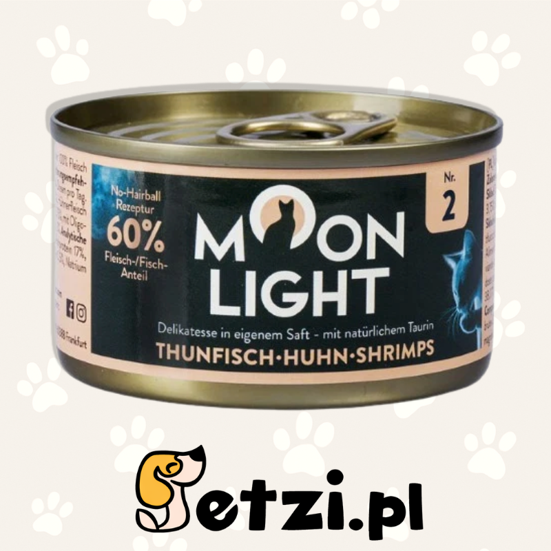 MOONLIGHT 2 MOKRA KARMA DLA KOTA TUŃCZYK + KURCZAK + KREWETKI 80G