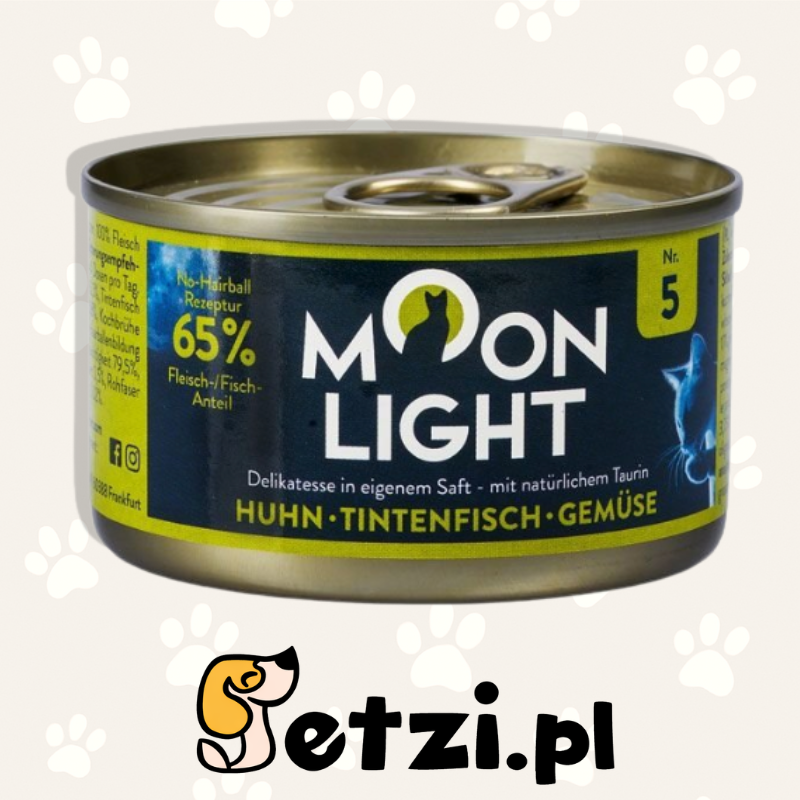 MOONLIGHT 5 MOKRA KARMA DLA KOTA KURCZAK + KAŁAMARNICA + WARZYWA 80G