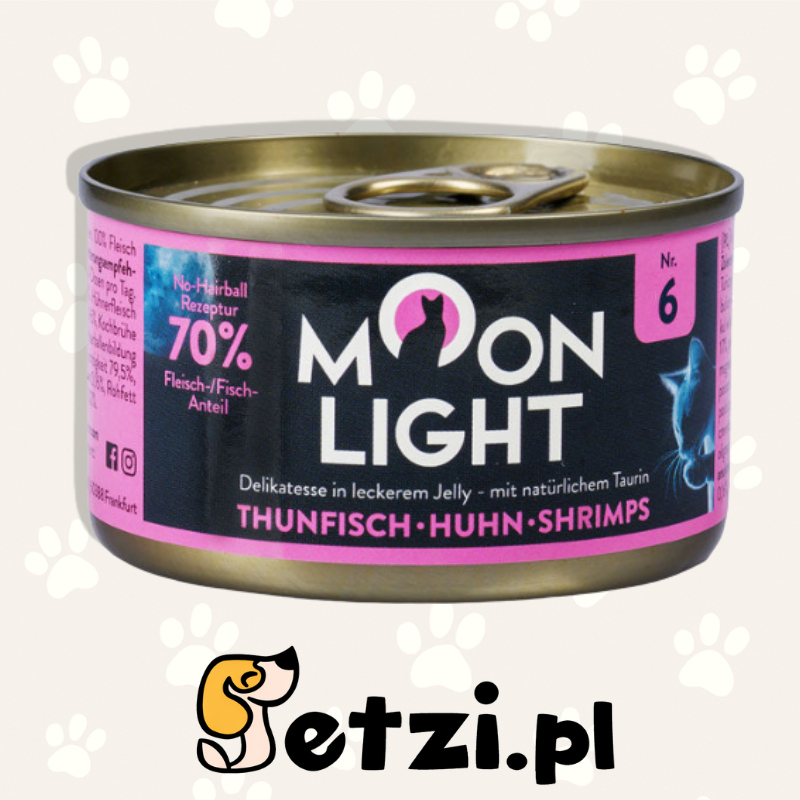 MOONLIGHT 6 MOKRA KARMA DLA KOTA TUŃCZYK + KURCZAK + KREWETKI W GALARETCE 80G
