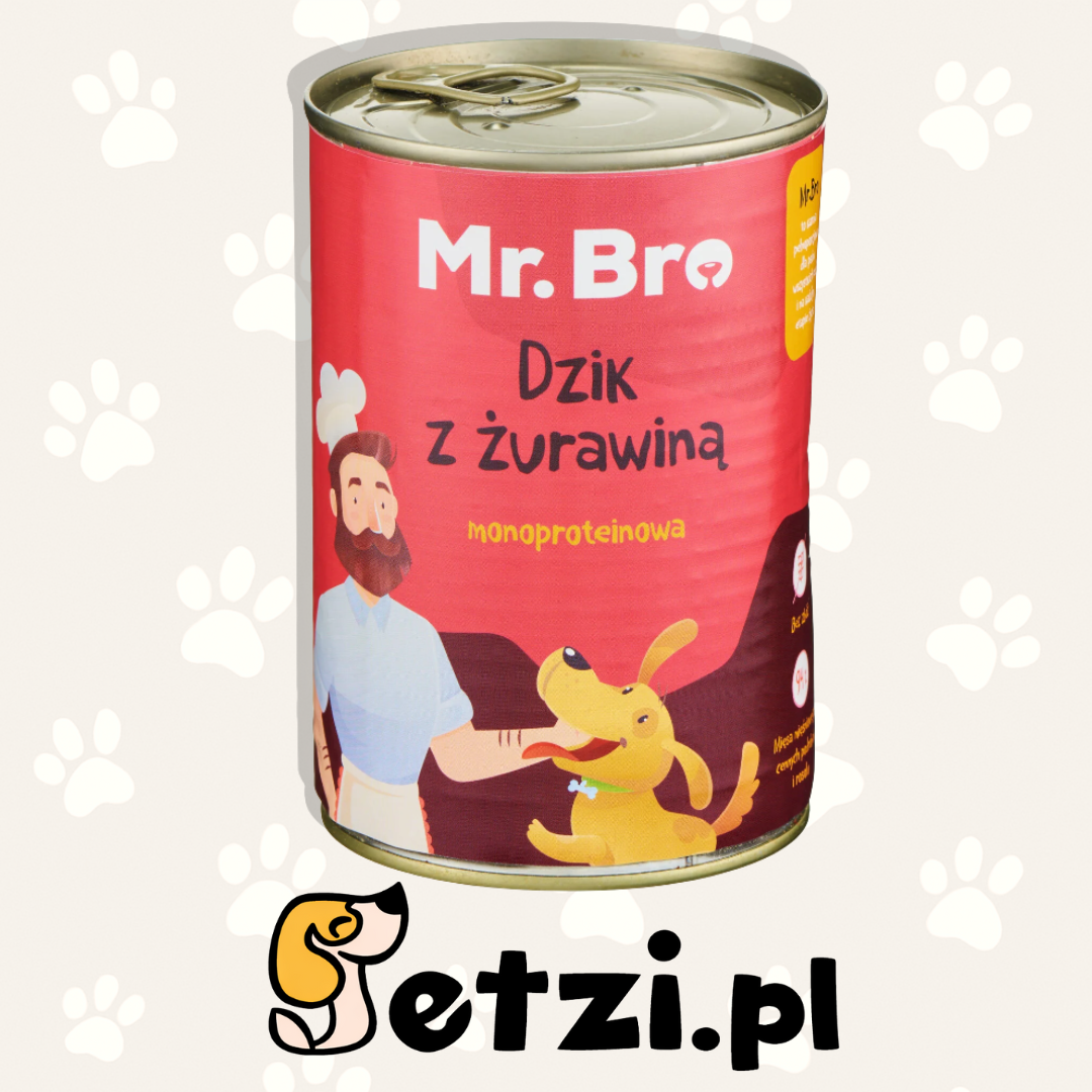 MR. BRO MOKRA KARMA DLA PSA DZIK Z ŻURAWINĄ 400G