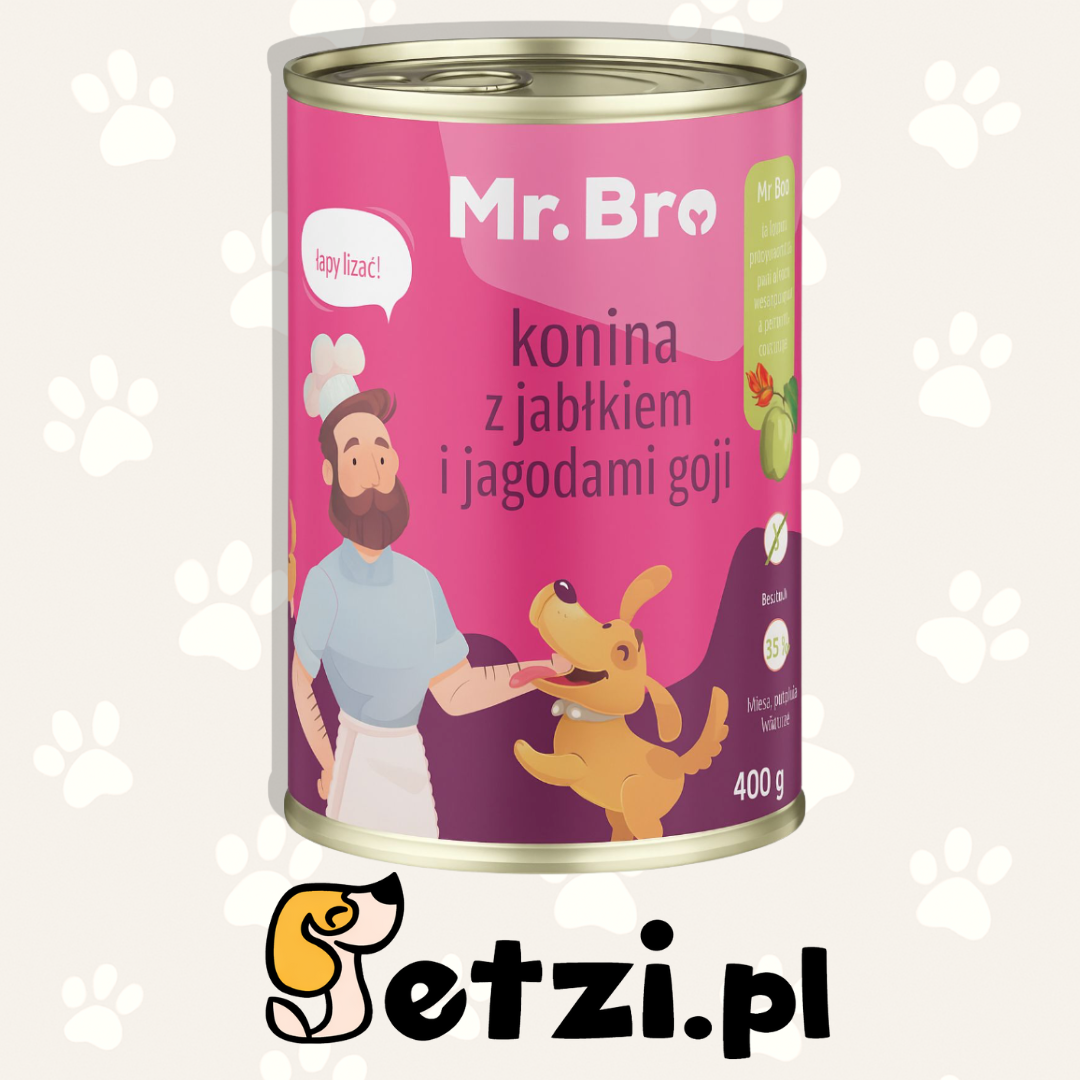 MR. BRO MOKRA KARMA DLA PSA KONINA Z JABŁKIEM I GOJI 400G