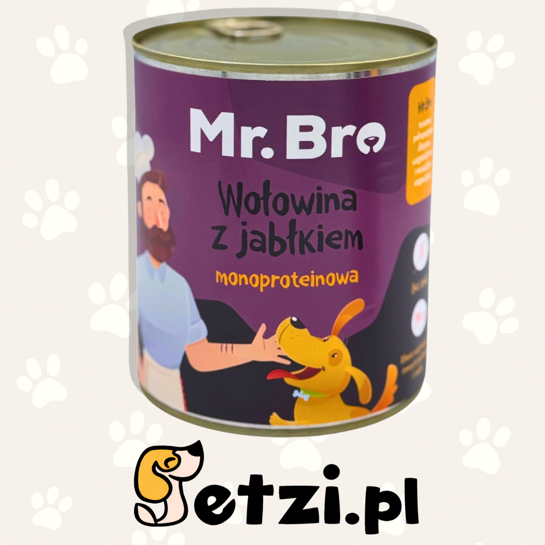 MR. BRO MOKRA KARMA DLA PSA WOŁOWINA Z JABŁKIEM 800G