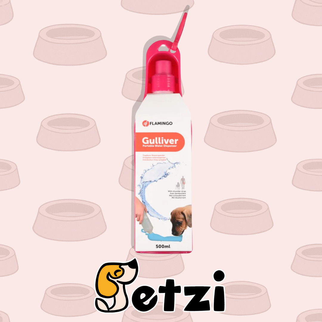 FLAMINGO WATER DISPENSER GULLIVER - BIDON / BUTELKA PODRÓŻNA DLA PSA, 500 ML