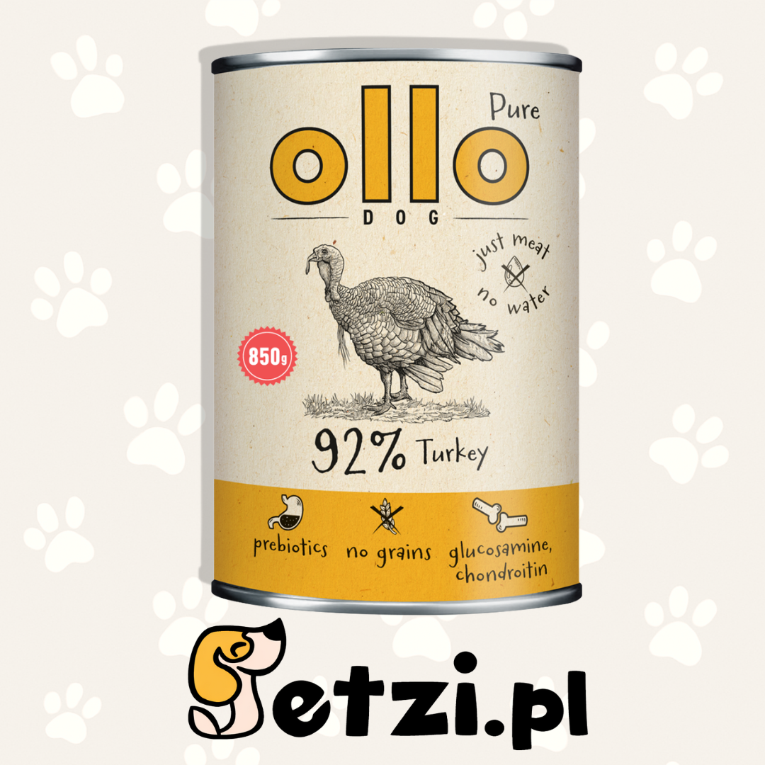 OLLO PURE MOKRA KARMA DLA PSA INDYK 850G