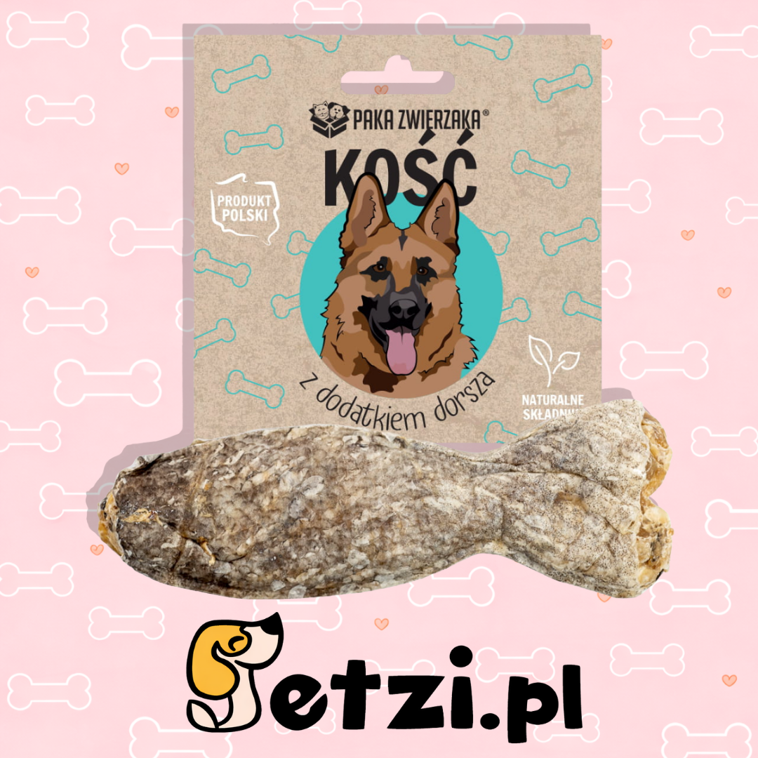 PAKA ZWIERZAKA GRYZAK DLA PSA KOŚĆ Z DODATKIEM DORSZA 12CM