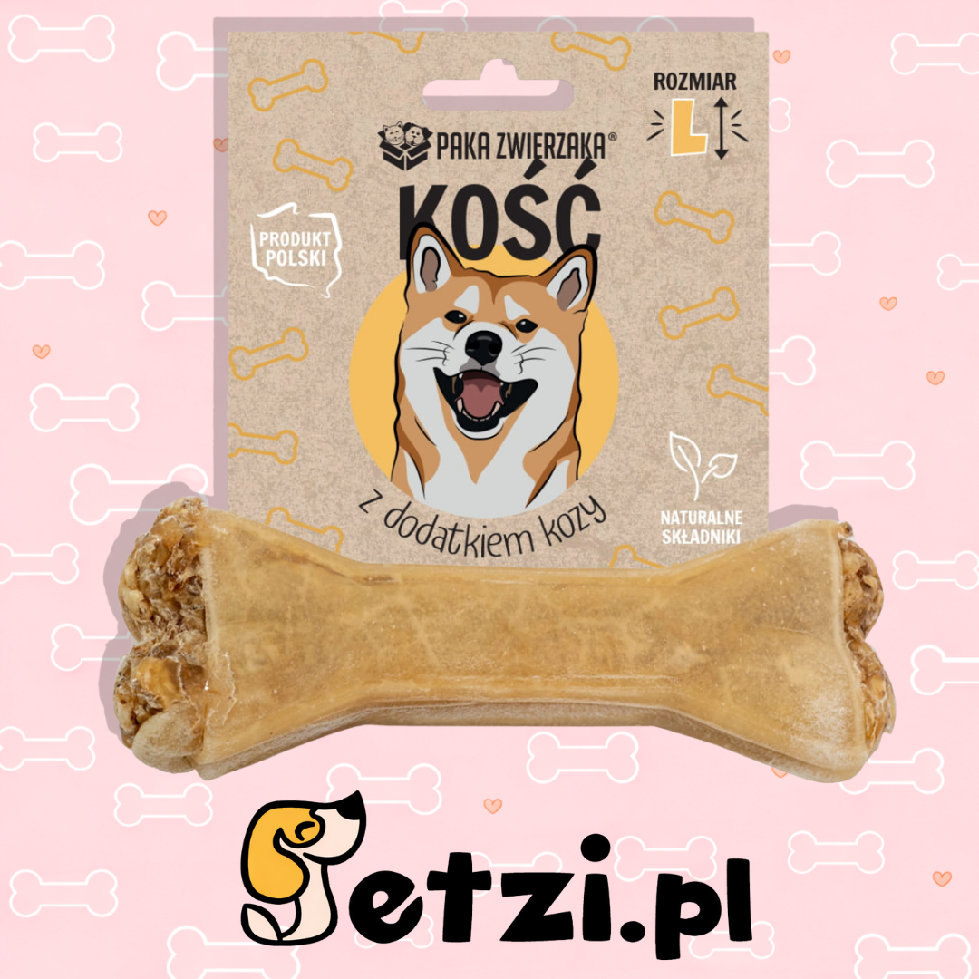 PAKA ZWIERZAKA GRYZAK DLA PSA KOŚĆ Z DODATKIEM KOZY L 13,5CM