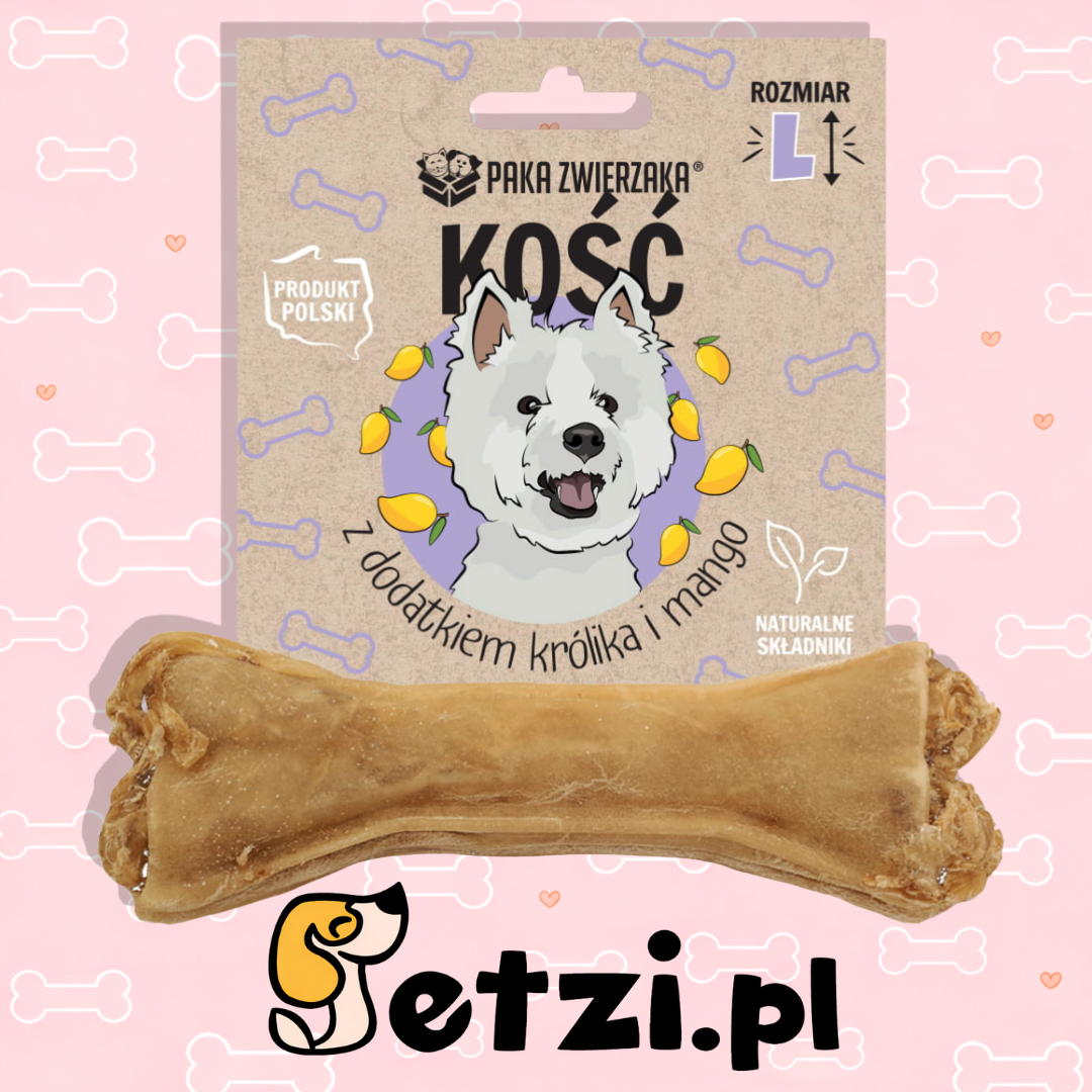 PAKA ZWIERZAKA KOŚĆ Z DODATKIEM KRÓLIKA I MANGO L (13,5 CM)