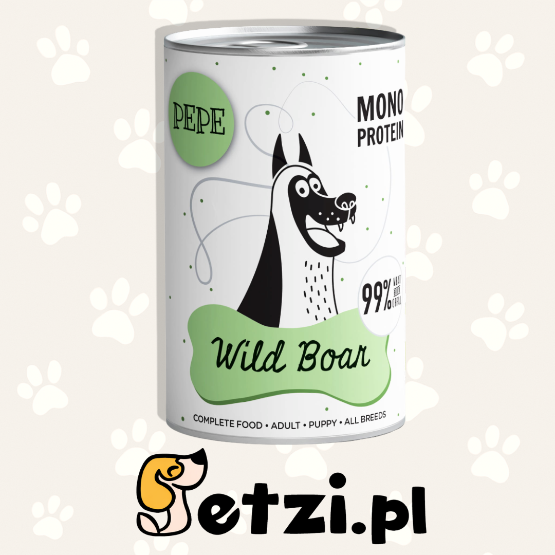 PAKA ZWIERZAKA PEPE MOKRA KARMA DLA PSA DZIK 400G