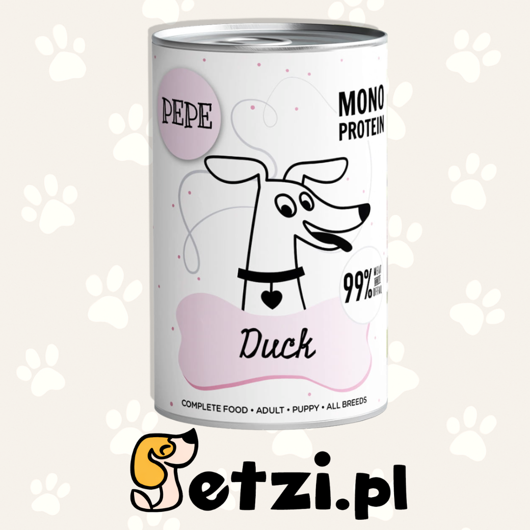 PAKA ZWIERZAKA PEPE MOKRA KARMA DLA PSA KACZKA 400G