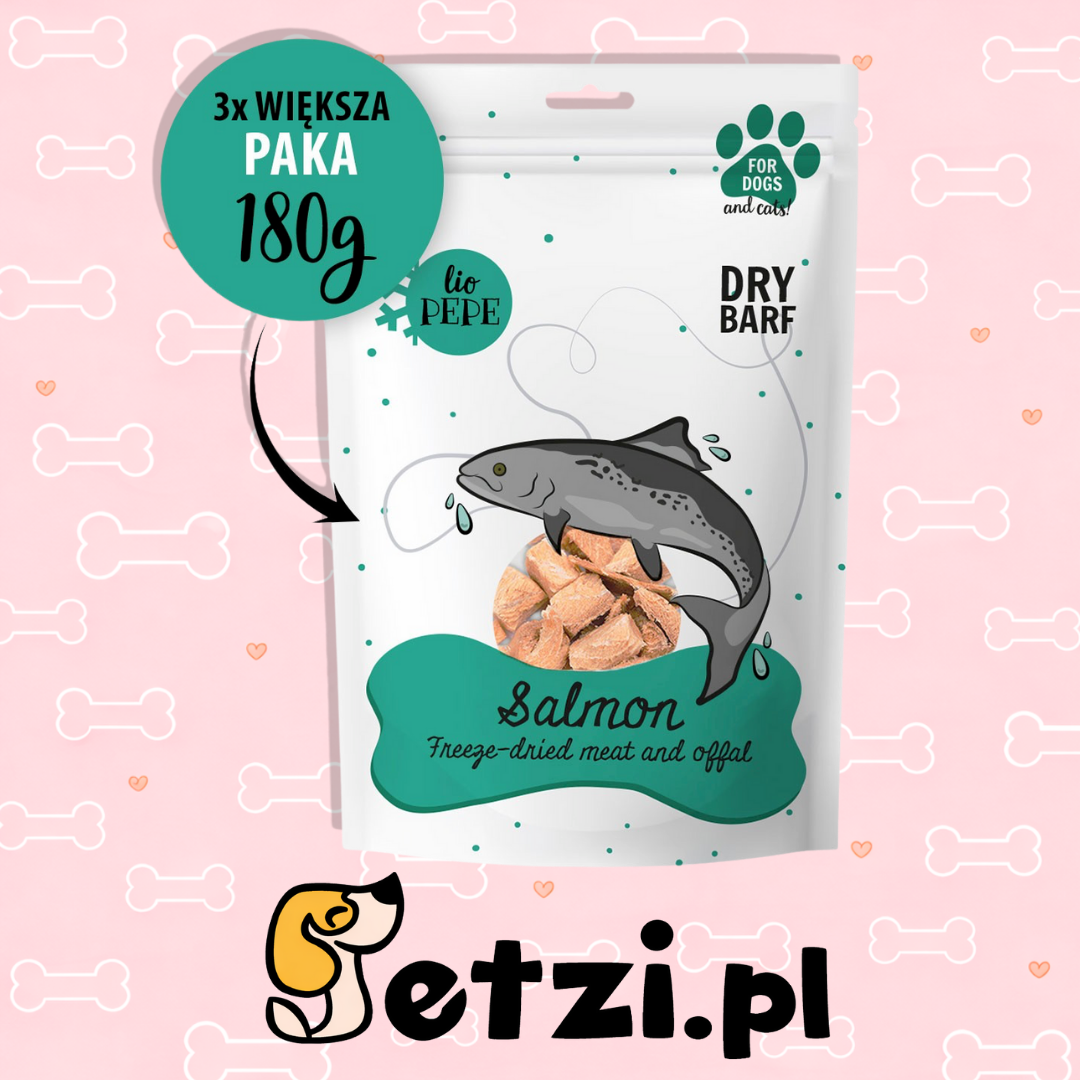 PAKA ZWIERZAKA PEPE PRZYSMAKI DLA PSA LIO ŁOSOŚ (FILET) XL 180G