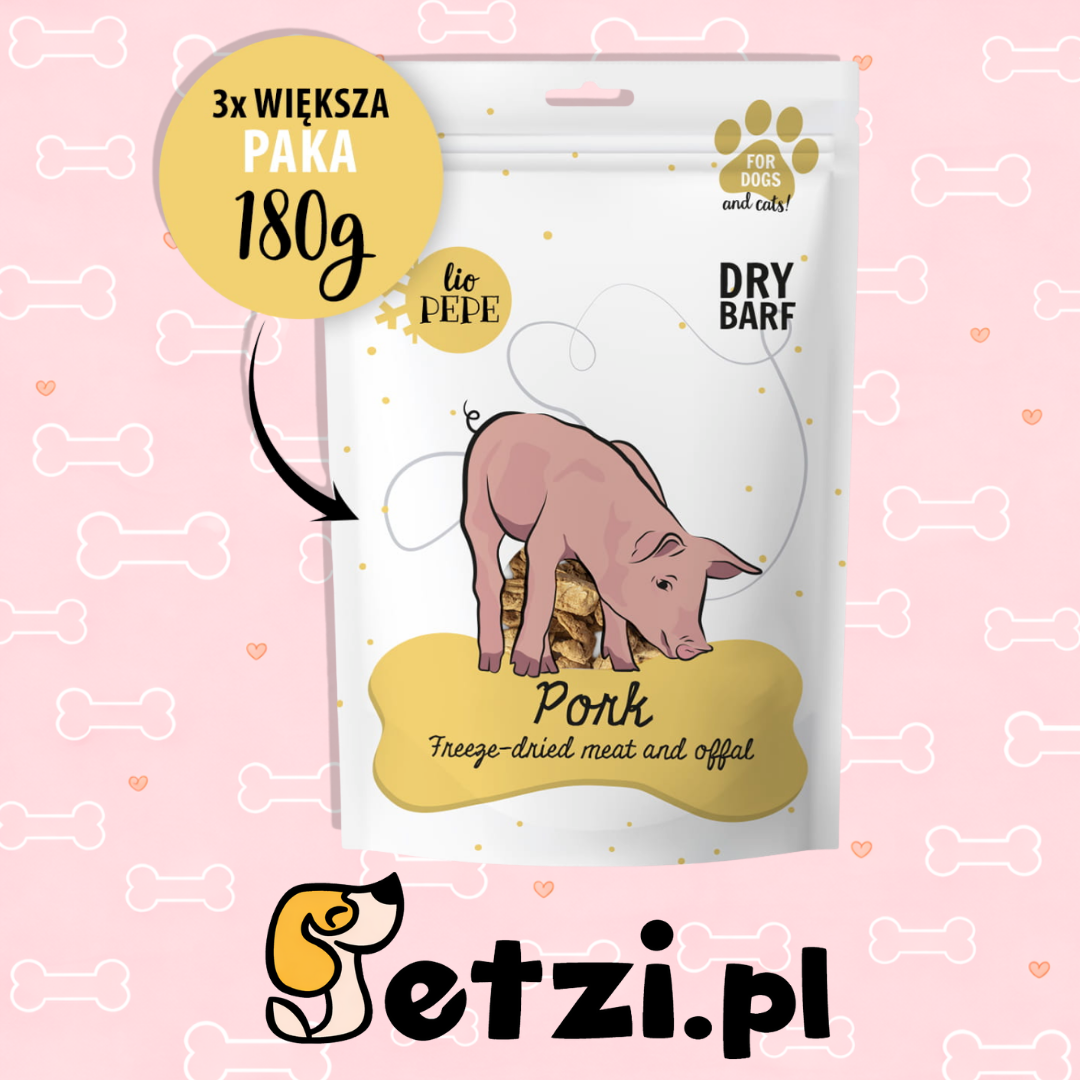 PAKA ZWIERZAKA PEPE PRZYSMAKI DLA PSA LIO WIEPRZOWINA (POLĘDWICA) XL 180G
