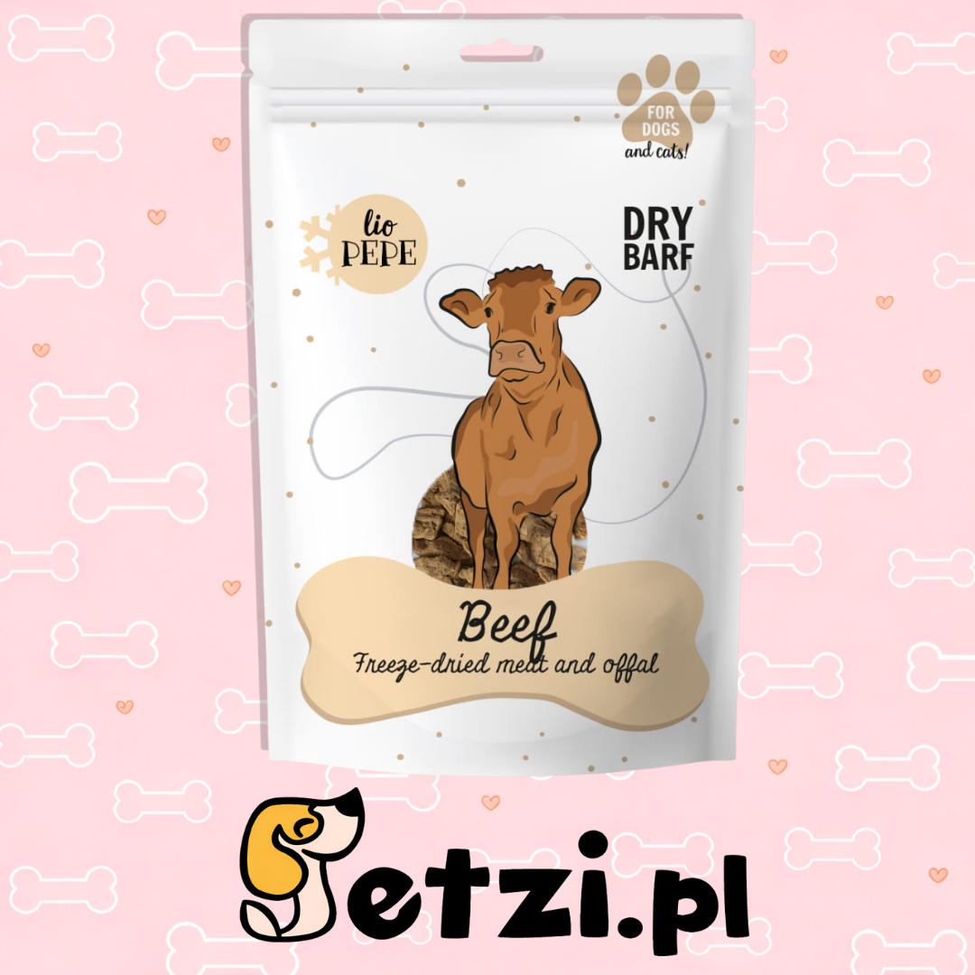 PAKA ZWIERZAKA PEPE PRZYSMAKI DLA PSA LIO WOŁOWINA (MIĘSO) 60G