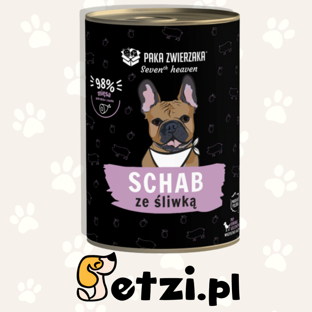 PAKA ZWIERZAKA SEVENTH HEAVEN MOKRA KARMA DLA PSA SCHAB ZE ŚLIWKĄ 400G