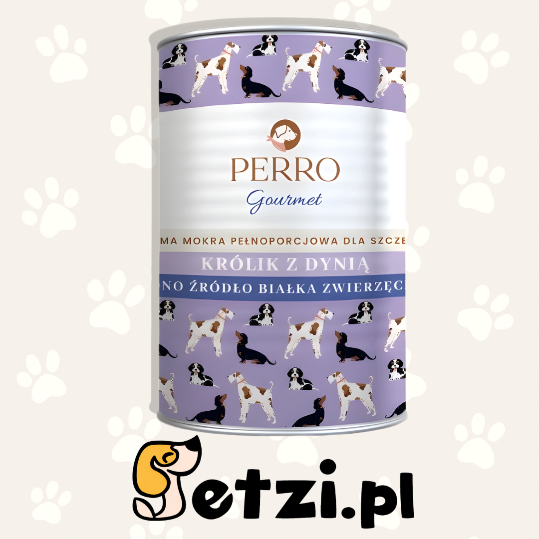 PERRO GOURMET JUNIOR MOKRA KARMA DLA PSA KRÓLIK Z DYNIĄ 400G