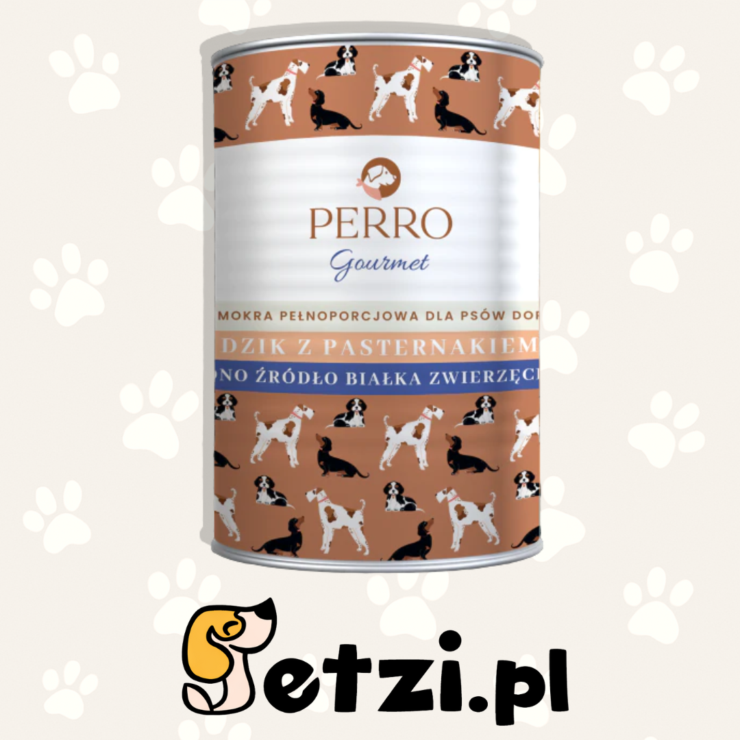 PERRO GOURMET MOKRA KARMA DLA PSA DZIK Z PASTERNAKIEM 400G