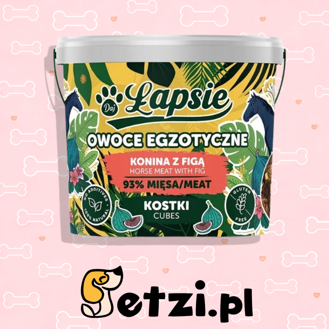 ŁAPSIE KOSTKI OWOCE EGZOTYCZNE KONINA Z FIGĄ 160G