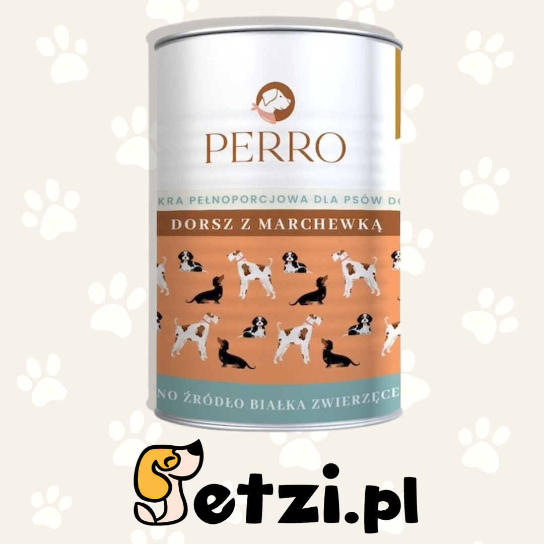 PERRO MOKRA KARMA DLA PSA DORSZ Z MARCHEWKĄ 410G