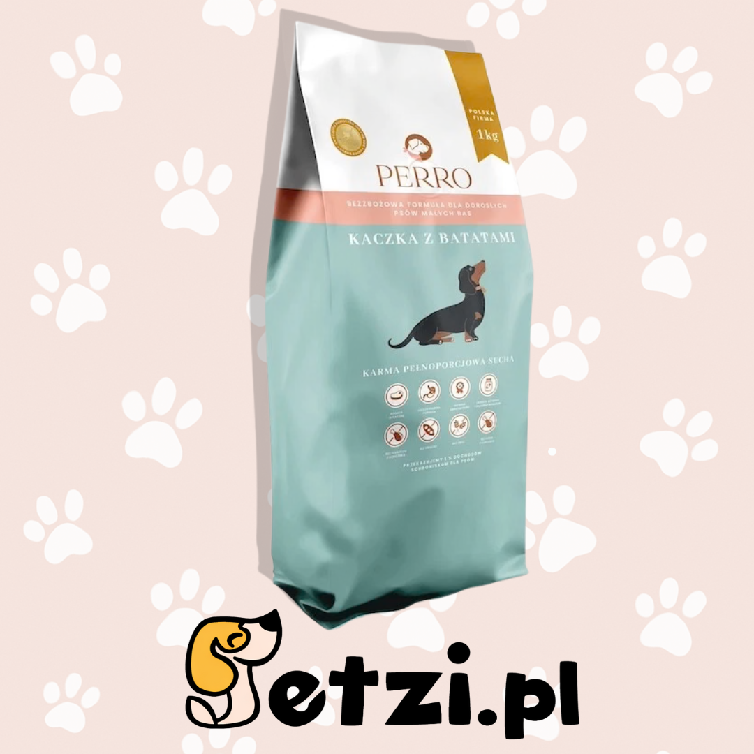 PERRO SUCHA KARMA DLA PSA KACZKA Z BATATAMI XS/S 1KG